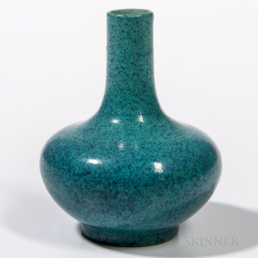 Appraisal: Small Robin's Egg Blue-glazed Bottle Vase Small Robin's Egg Blue-glazed