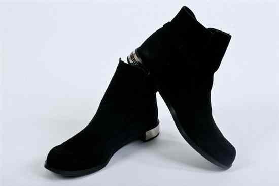 Appraisal: PAIR KARL LAGERFELD BLACK SUEDE ANKLE BOOTS Size B With