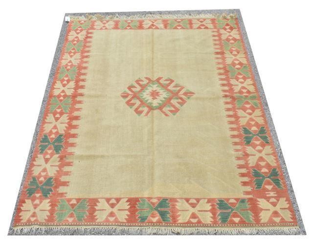 Appraisal: Hand-tied Oushak Kilim rug approx ' l ' w