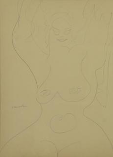 Appraisal: LACHAISE Gaston Pencil on Paper Female Nude Signed lower left