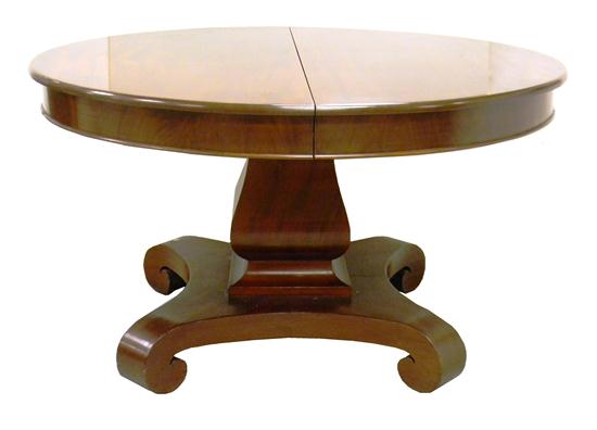 Appraisal: Classical Revival single pedestal dining table mahogany and mahogany veneer