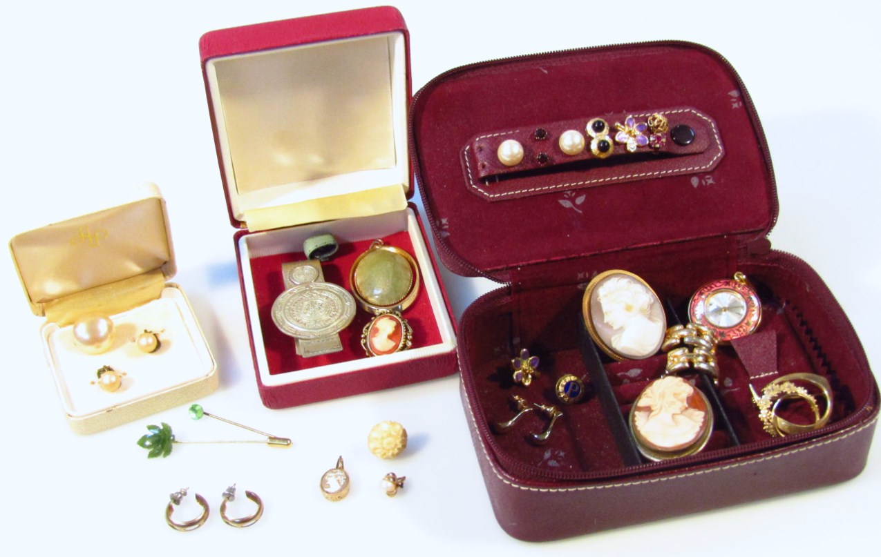 Appraisal: Various cameos and other jewellery to include an oval brooch