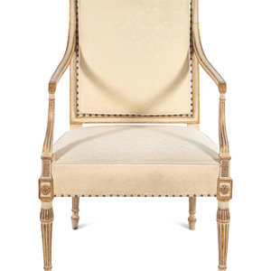 Appraisal: A Regency Painted and Parcel Gilt Armchair th Century with