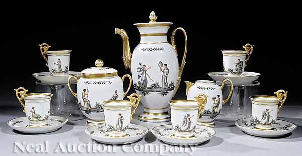 Appraisal: A Continental Porcelain Tea Service in the Empire Taste th