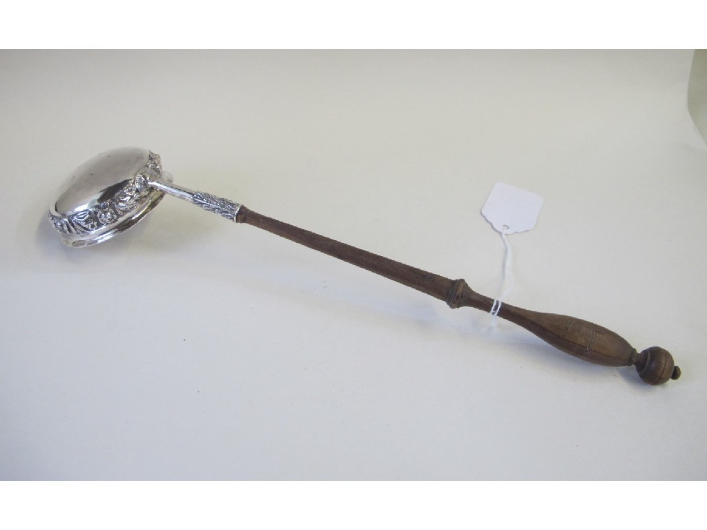 Appraisal: George III silver bowled toddy ladle Edinburgh