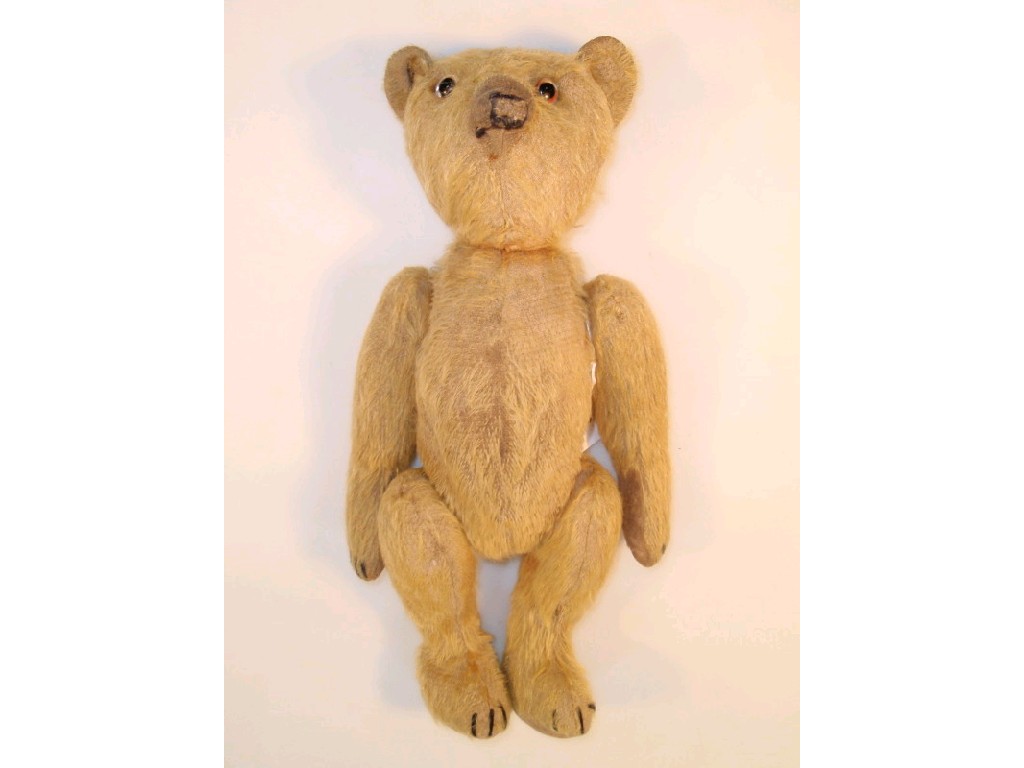 Appraisal: A mid thC teddy bear gold mohair hump back no