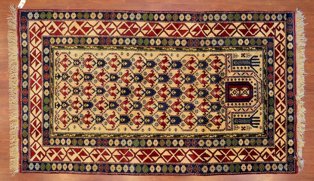 Appraisal: Turkish Prayer Rug x hand knotted wool foundation Condition Appears