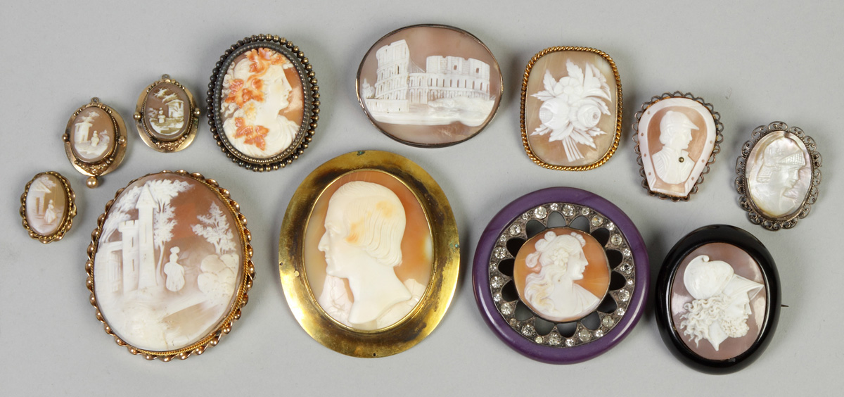 Appraisal: Group of Vintage Cameo Pins th cent