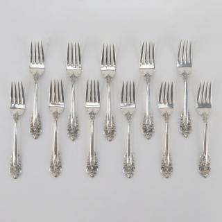 Appraisal: Eleven Wallace Grand Baroque Sterling Silver Salad Fork Eleven Wallace