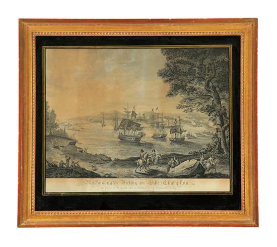 Appraisal: PRINT MACDONOUGH'S VICTORY ON LAKE CHAMPLAIN WITH KEY Engraved by