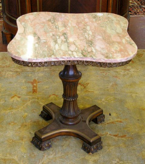 Appraisal: Napoleon III-Style Parcel-Gilt Mahogany and Marble-Top Coffee Table the rose