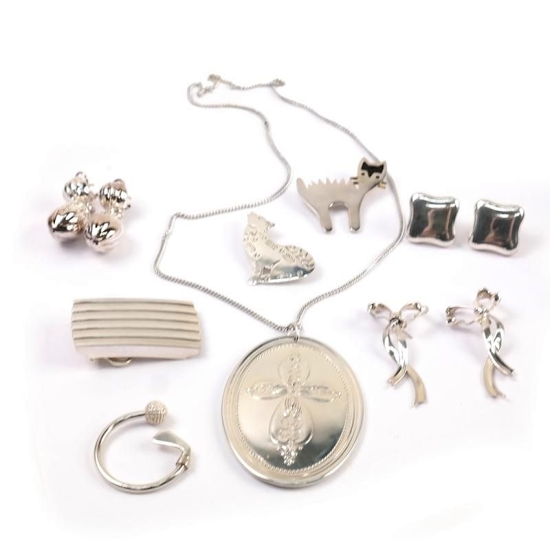 Appraisal: Eleven Sterling Silver Jewelry Articles Eleven sterling silver jewelry articles