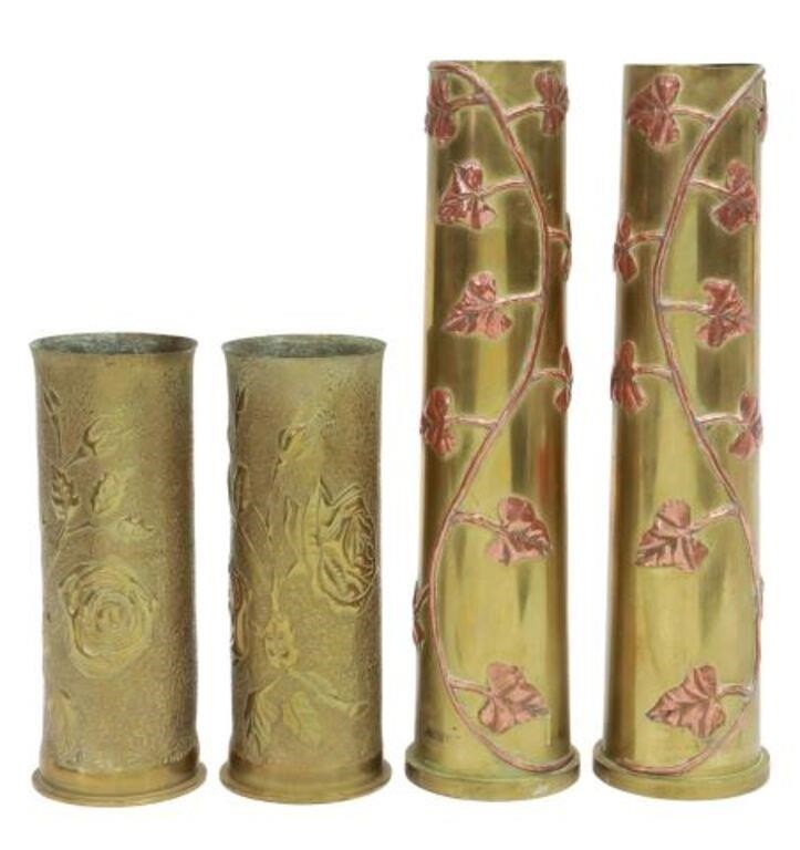 Appraisal: lot of French WWI-era trench art vases fashioned from artillery