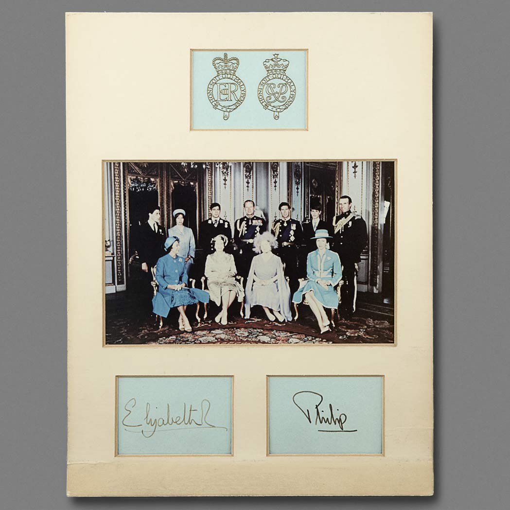 Appraisal: ROYALTY Printed photograph of HRH Queen Elizabeth and Prince Philip