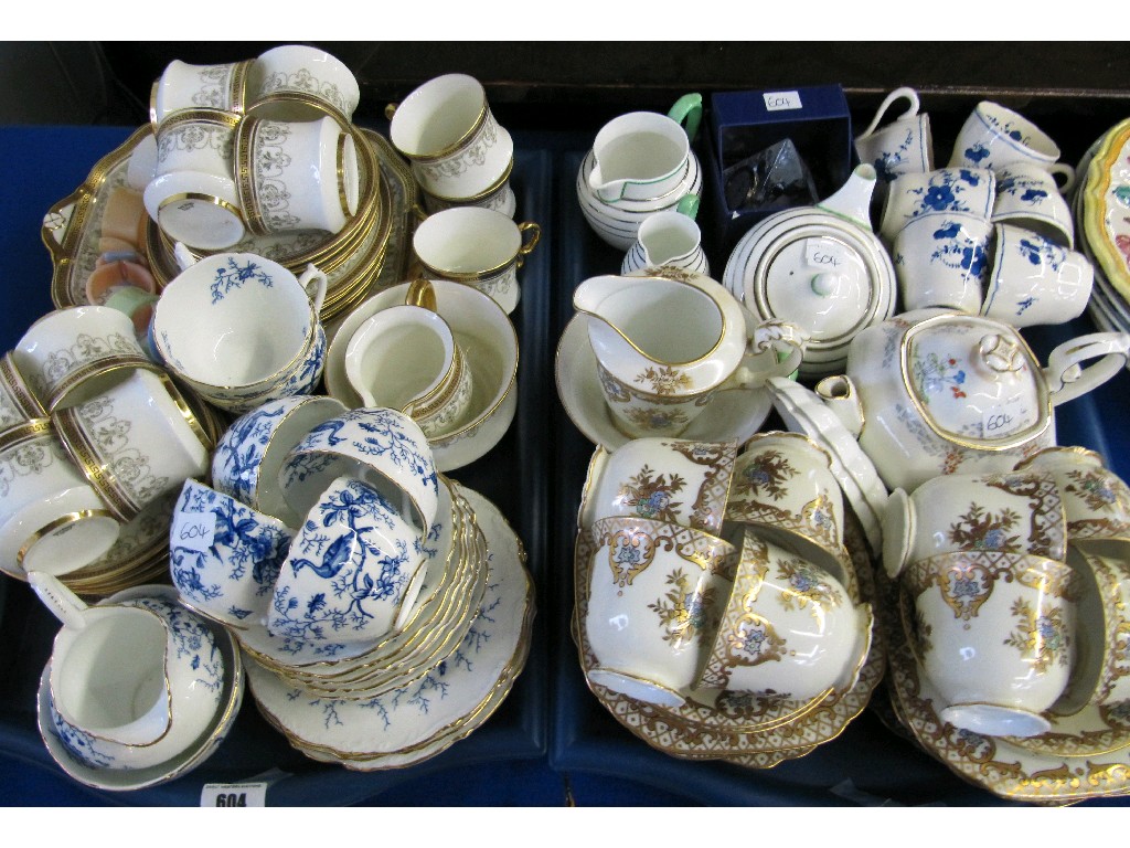 Appraisal: Lot comprising two trays of teawares to include Coalport Cairo