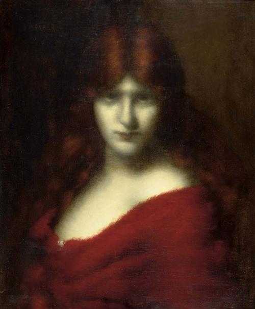 Appraisal: HENNER JEAN JAQUES Bernweiler - Paris Portrait of a red