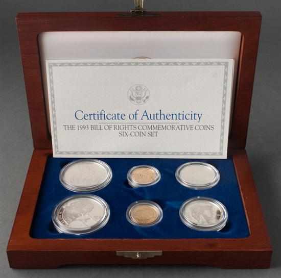 Appraisal: United States Bill of Rights Bicentennial gold and silver six-coin