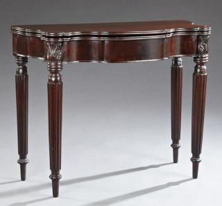 Appraisal: English Carved Mahogany Sheraton Style Games Table English Carved Mahogany