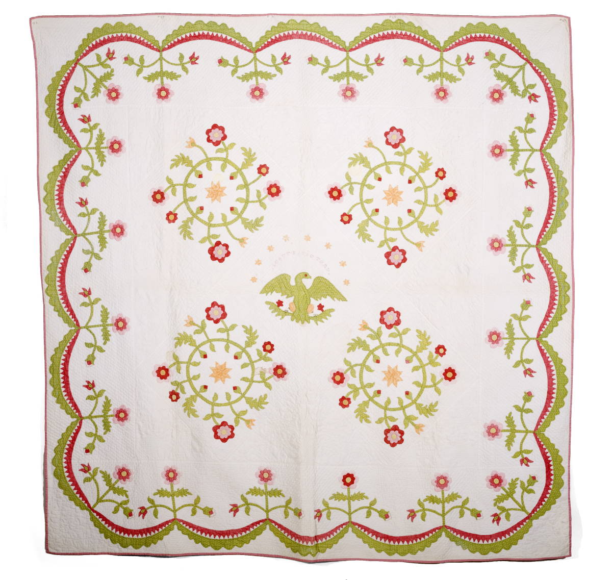 Appraisal: TEXIAN CAMPAIGNE SCOTT'S VICTORY APPLIQUED AND EMBROIDERED QUILT COMMEMORATING THE