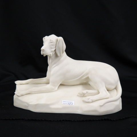 Appraisal: Victorian Parian Bisque Figurine of a Dog seated hound tall