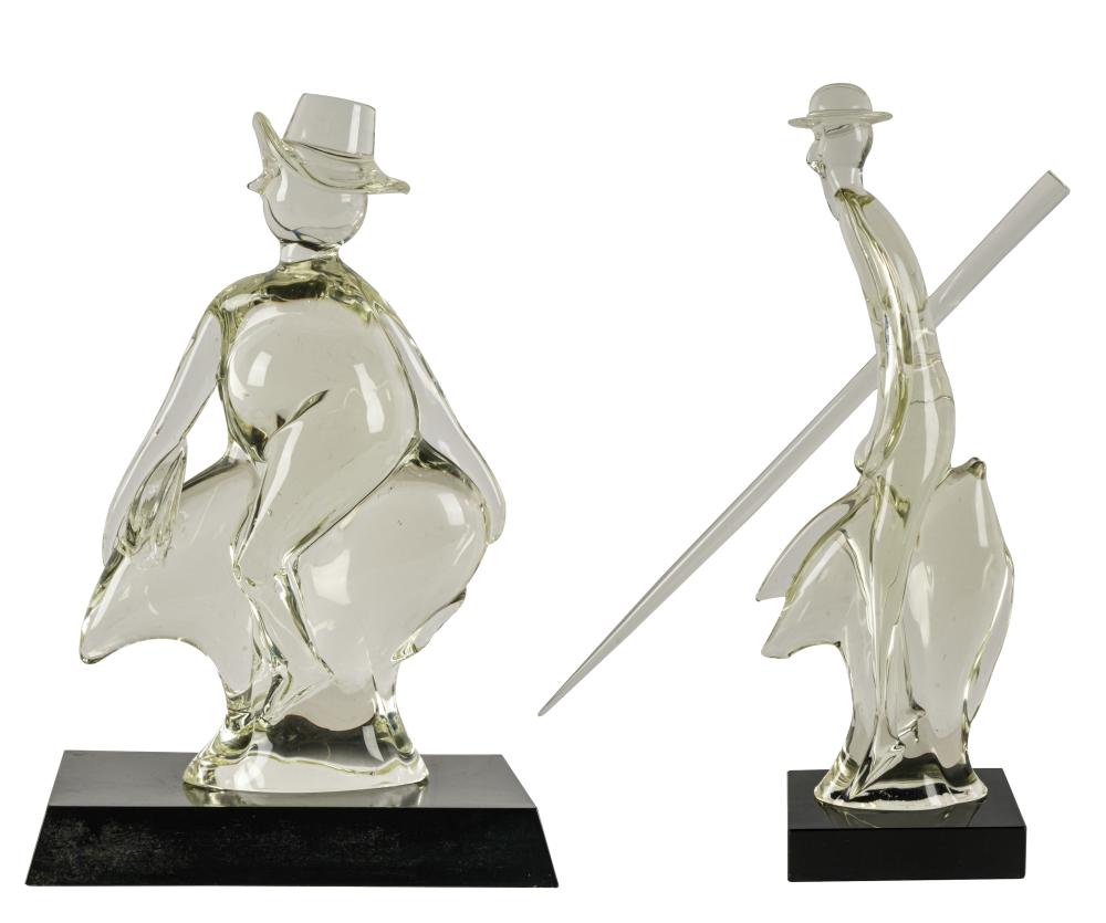 Appraisal: TWO MURANO GLASS FIGURESdepicting Don Quixote and Sancho Panza each