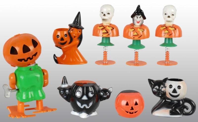 Appraisal: Lot of Plastic Halloween Pieces Description Circa s Includes wind-up