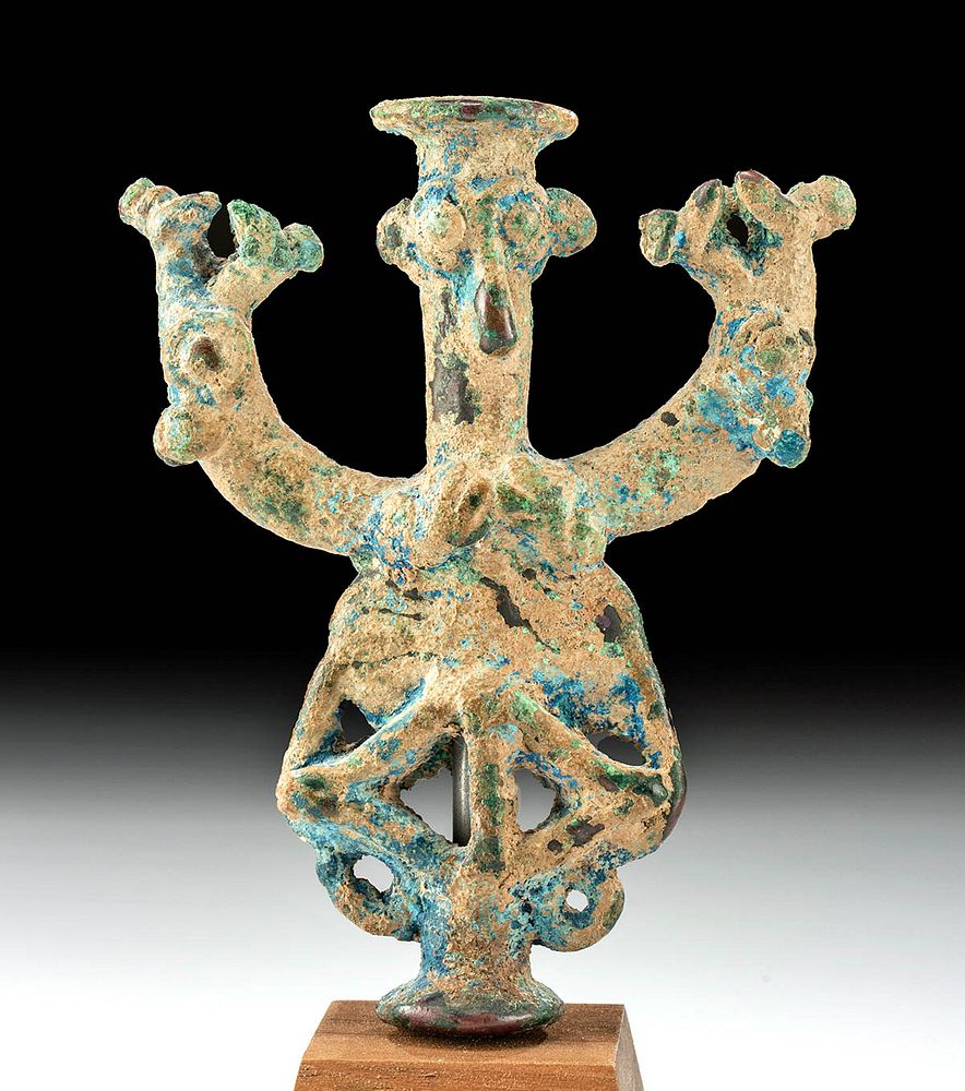 Appraisal: Luristan Bronze Master of Animals Finial Ancient Near East northwestern