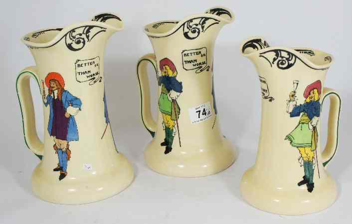 Appraisal: Royal Doulton Musketeer Seriesware Jugs D x cm x cm