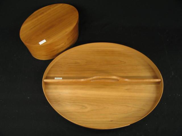 Appraisal: Shaker Style Cherry Wood Box Tray signed by Canterbury Box