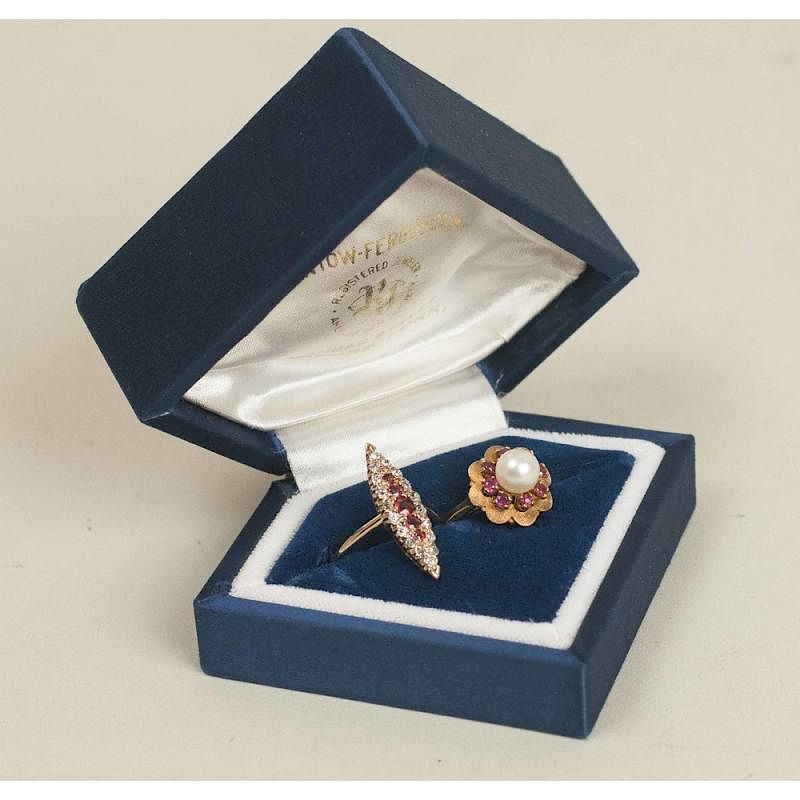 Appraisal: Two Gemstone Rings Two rings comprising a ruby and pearl