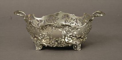 Appraisal: Edward VII Silver Pierced Basket London - maker's mark of