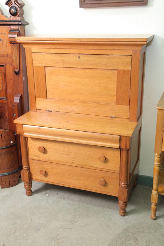 Appraisal: OVERSEER'S DESK Butternut having a paneled drop lid with interior