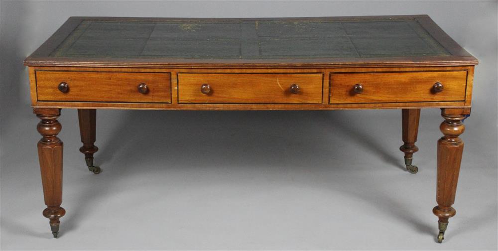 Appraisal: WILLIAM IV MAHOGANY AND LEATHER TOP PARTNERS DESK with a