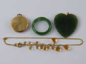 Appraisal: A mixed lot comprising a citrine bracelet clasp marked k