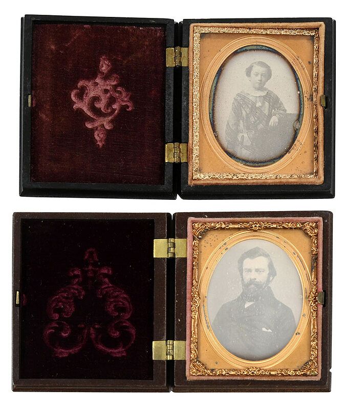 Appraisal: Two Daguerreotypes both ninth plate in full thermoplastic cases -