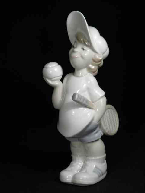 Appraisal: Lladro Spanish porcelain figurine titled ''Tennis Player Puppet'' This rare