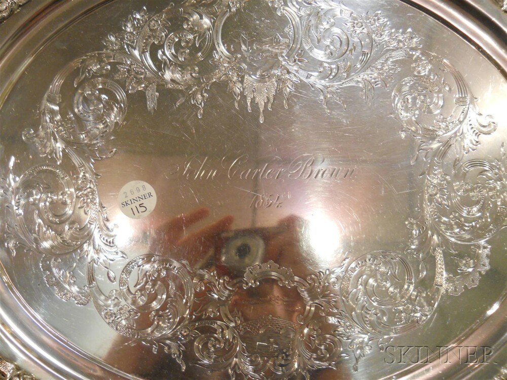 Appraisal: Jones Ball Co Coin Silver Footed Tray Boston - ovoid