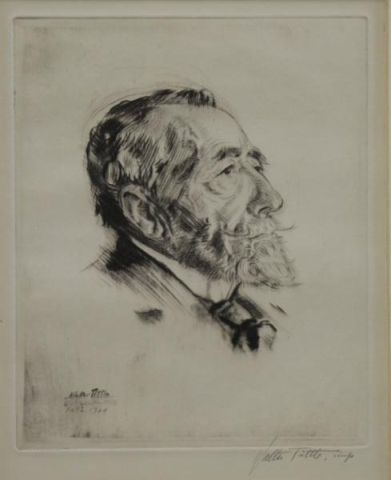 Appraisal: TITTLE Walter Drypoint Etching of Joseph Conrad Signed and dated