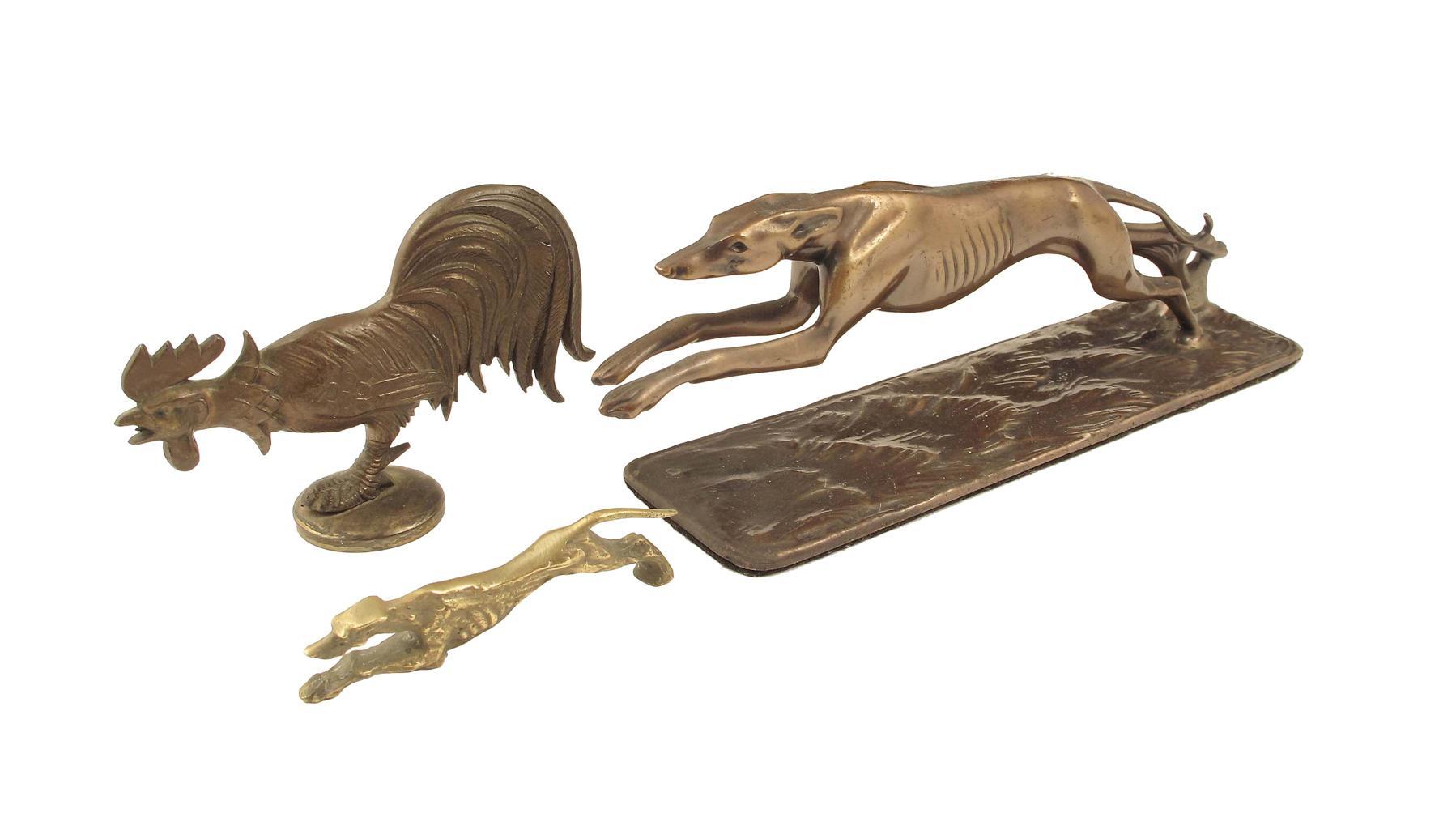 Appraisal: An American Art Deco bronze running greyhound