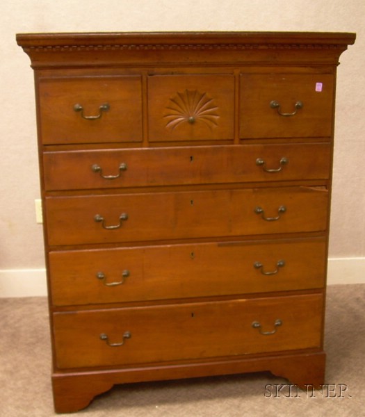 Appraisal: Queen Anne Carved Cherry Chest of Drawers ht wd dp