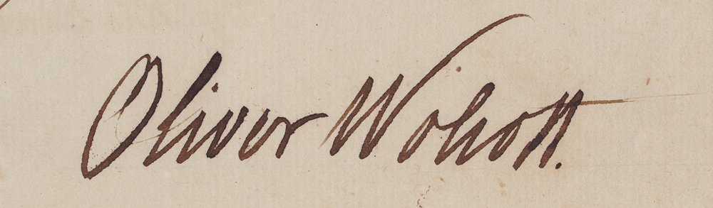 Appraisal: OLIVER WOLCOTT DECLARATION OF INDEPENDENCE SIGNER COMMISSION From the original