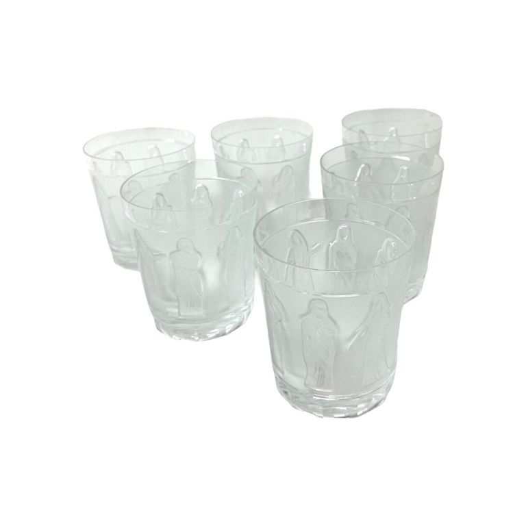 Appraisal: Lalique Crystal Set of Glasses Six signed decorated Lalique crystal