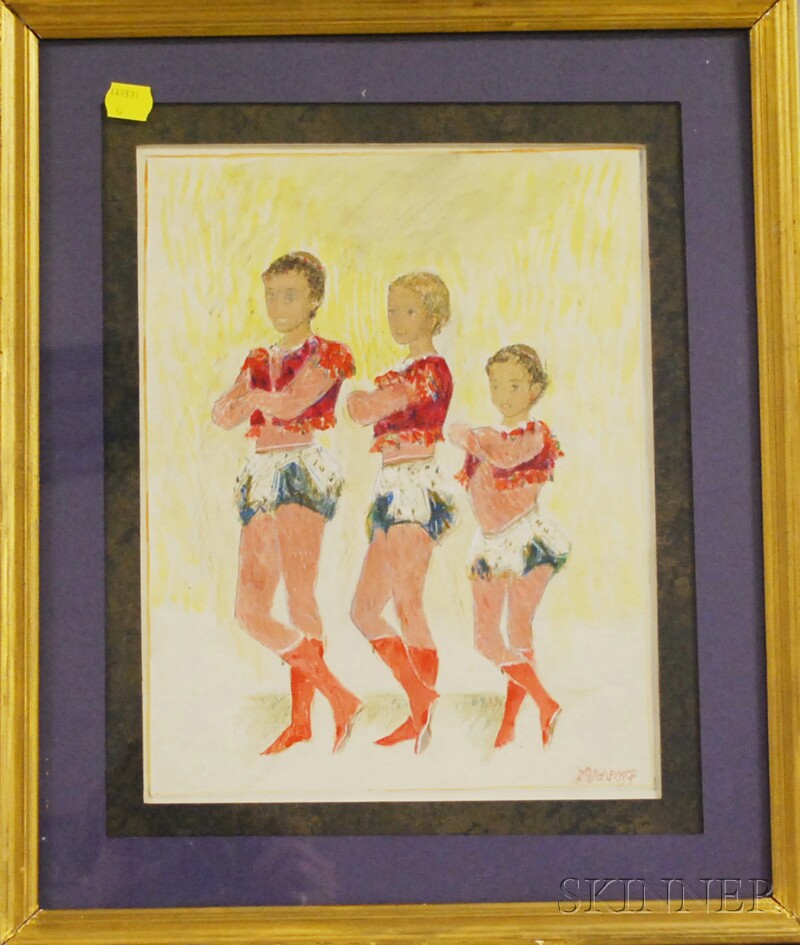 Appraisal: Alexis Paul Arapoff Russian American - Three Boy Acrobats Signed