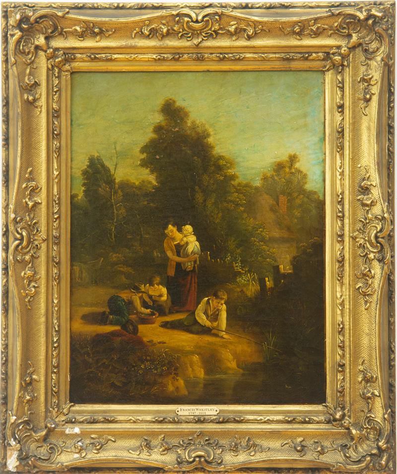 Appraisal: ATTRIBUTED TO AUGUSTUS WALL CALLCOTT - LANDSCAPE WITH MOTHER AND