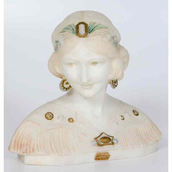 Appraisal: Italian Alabaster Sculpture Bust Italian an alabaster sculpture bust of