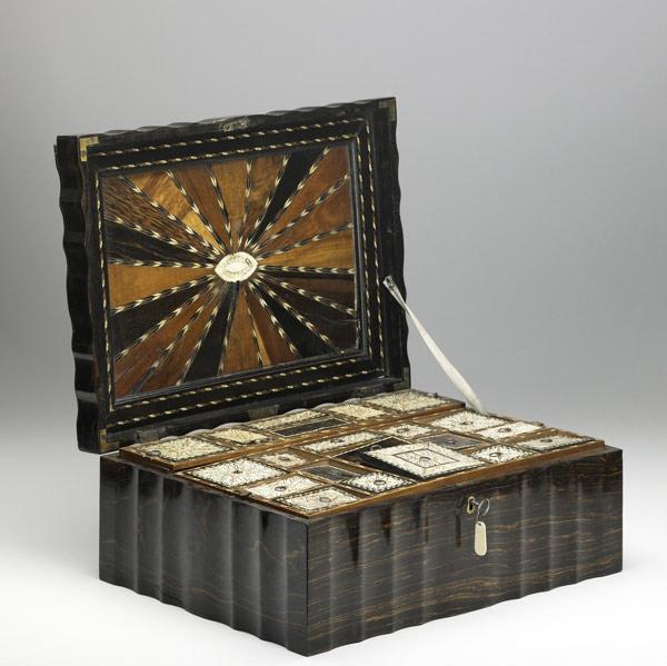 Appraisal: EXOTIC INLAID BOX With multiple compartments th C x x