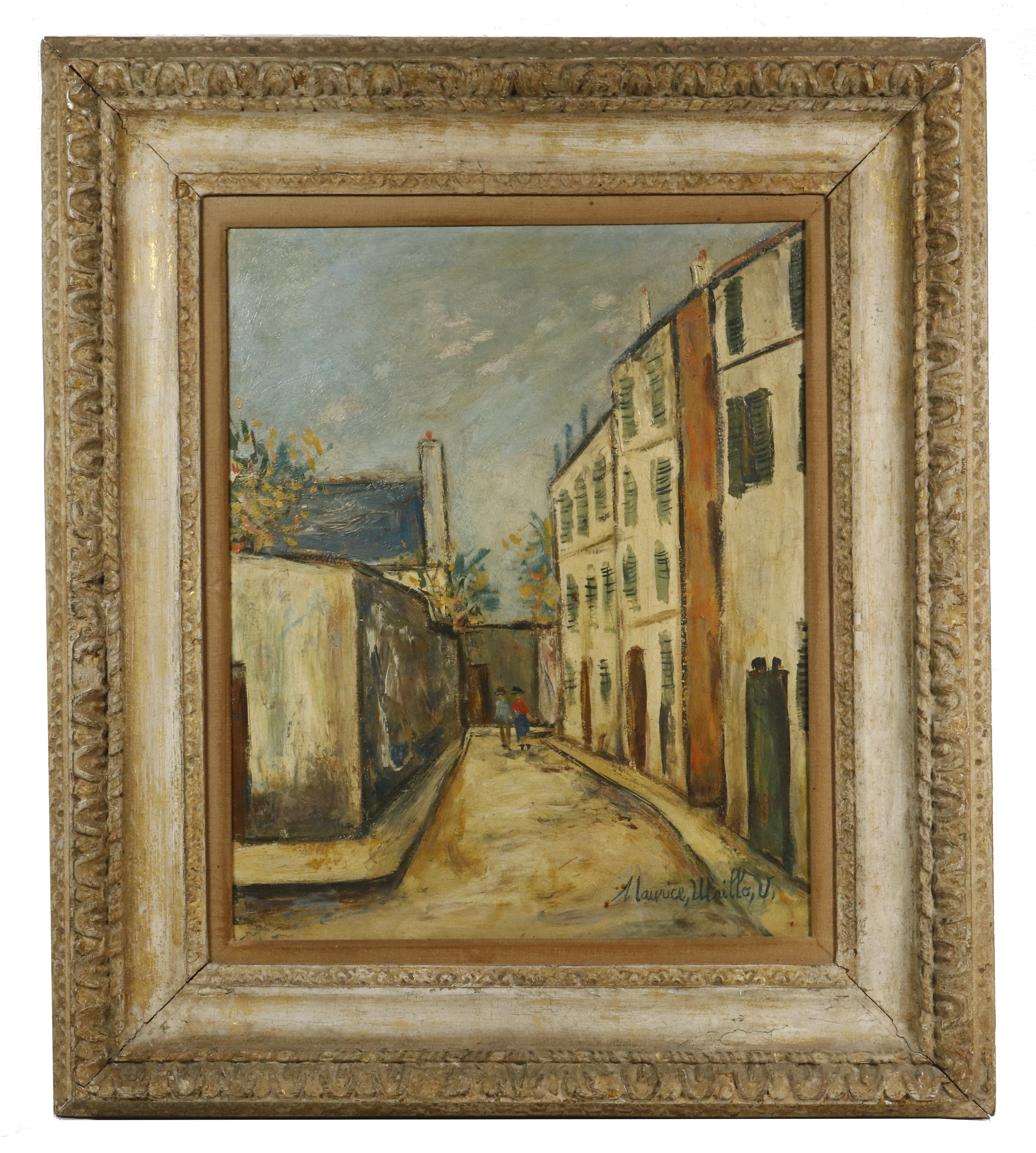 Appraisal: MAURICE VALADON UTRILLO FRANCE - Montmartre Paris Cul-de-Sac oil on