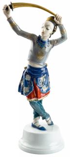 Appraisal: A PORCELAIN FIGURE OF A CHINESE DANCER TSCHAOKIUN SWORD DANCER