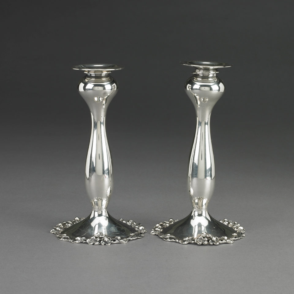 Appraisal: Pair of American Silver Candlesticks William B Kerr amp Co