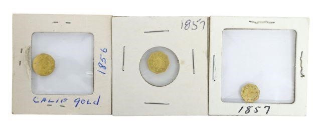 Appraisal: lot of California gold octagonal type mm the obverse lettered